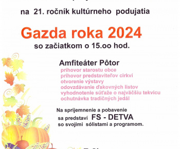 Aktuality / Obec Pôtor srdečne pozýva na tradičné podujatie Gazda roka 2024. - foto