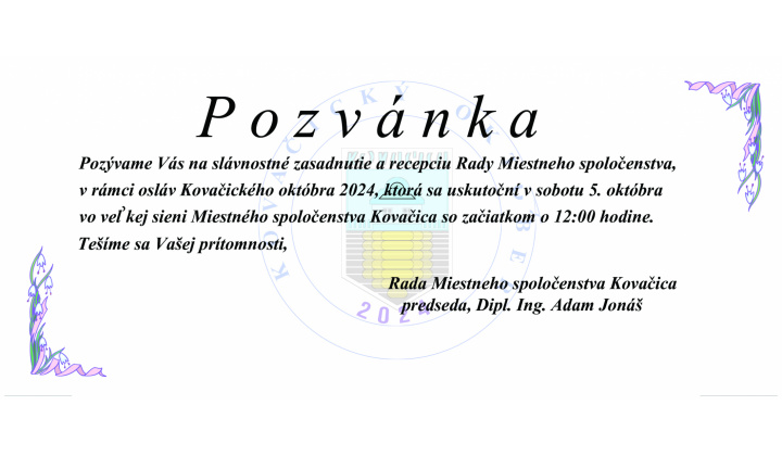 Kovačický október 2024.